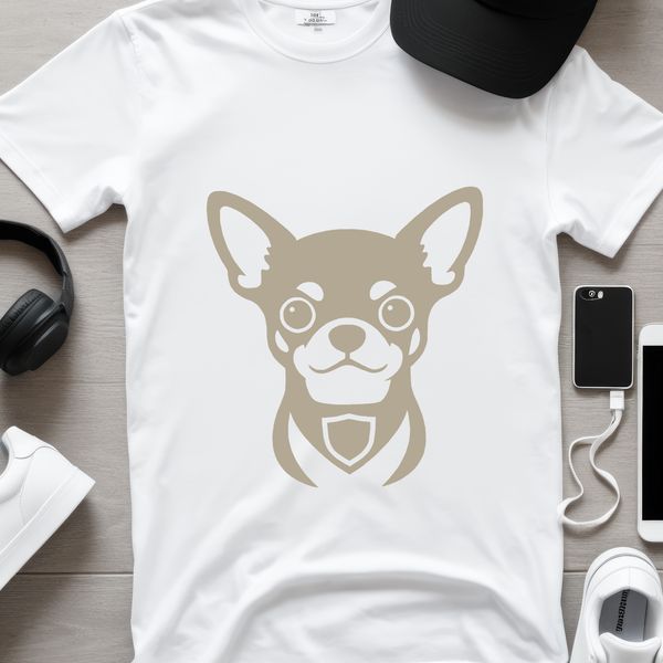 An outline graphic of a Chihuahua suitable for cutting machine designs.