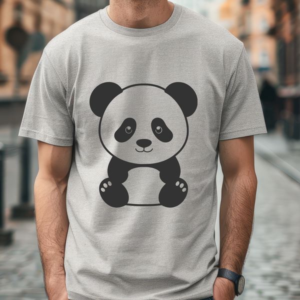 Simple Panda Illustration in Vector Format SVG illustration of a panda animal in simple vector design.