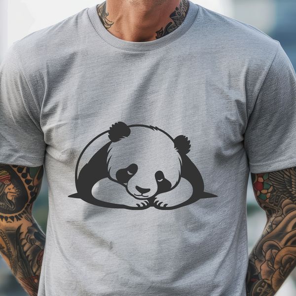 Cute Panda in Nature A sleeping panda in a natural habitat, depicted as a vector illustration.