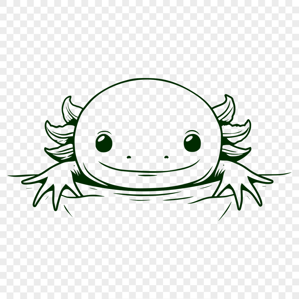 Peeking Axolotl Stencil