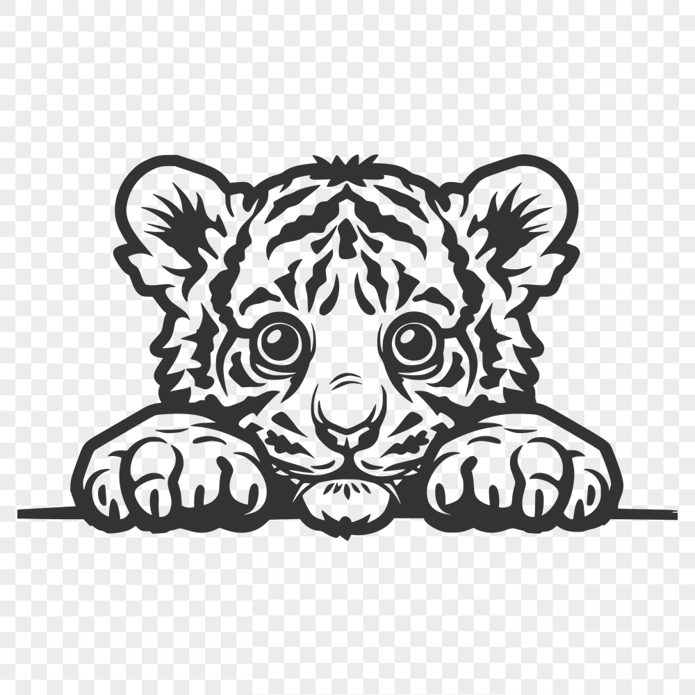 Peeking Tiger Clipart