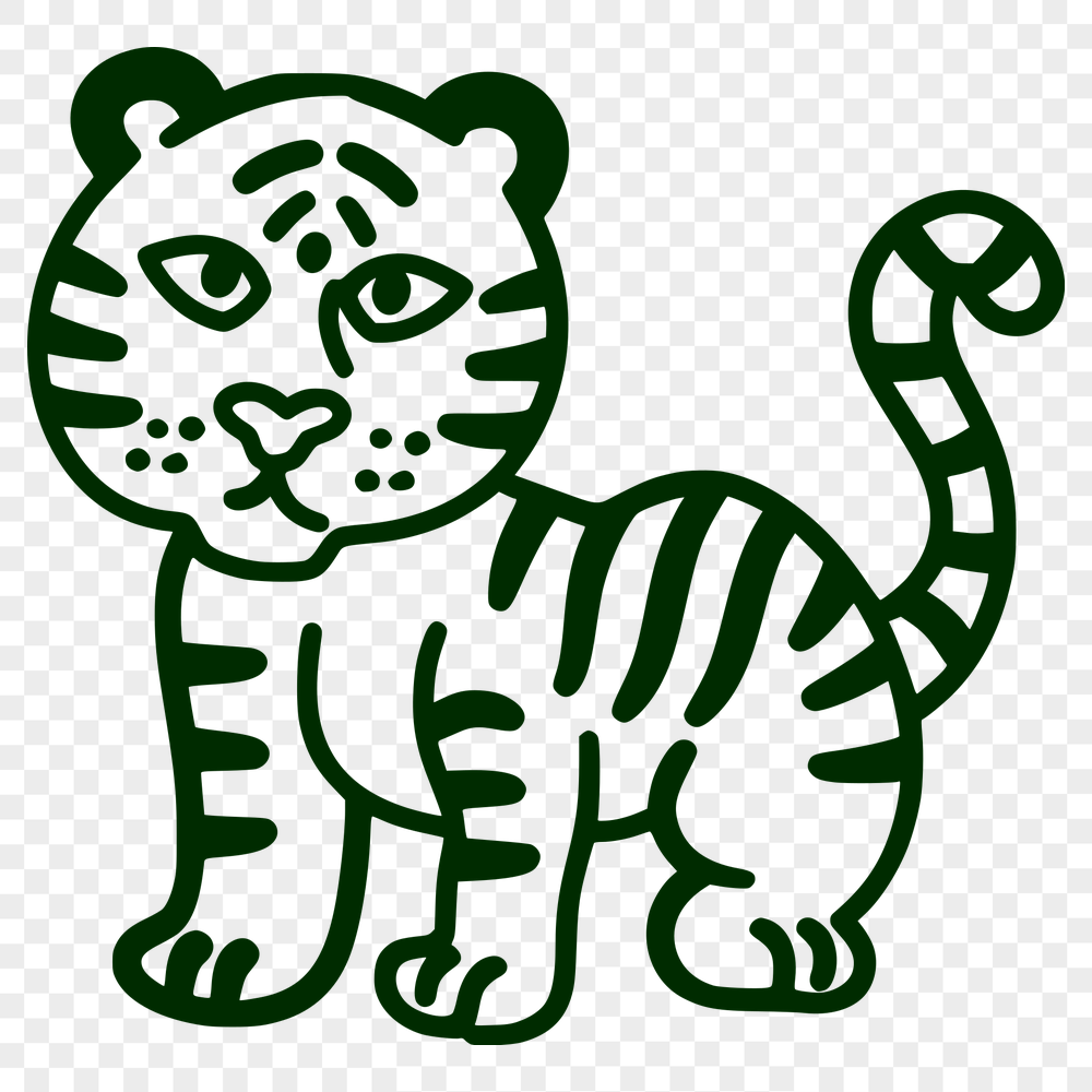 Beautiful Standing Big Cat Vector Art