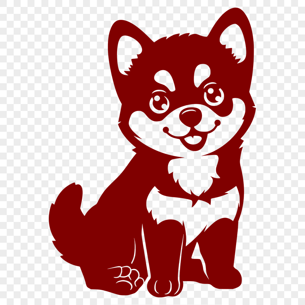 Artistic Sitting Puppy Vector Image