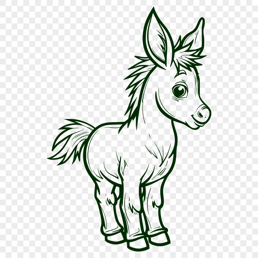 Creative Standing Donkey Vector Illustration