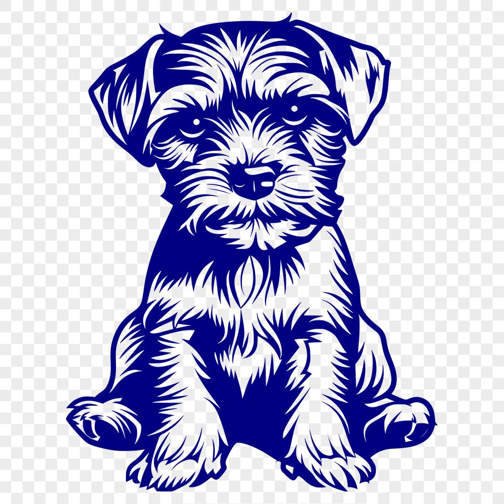 Free Creative Miniature Schnauzer Vector Craft File