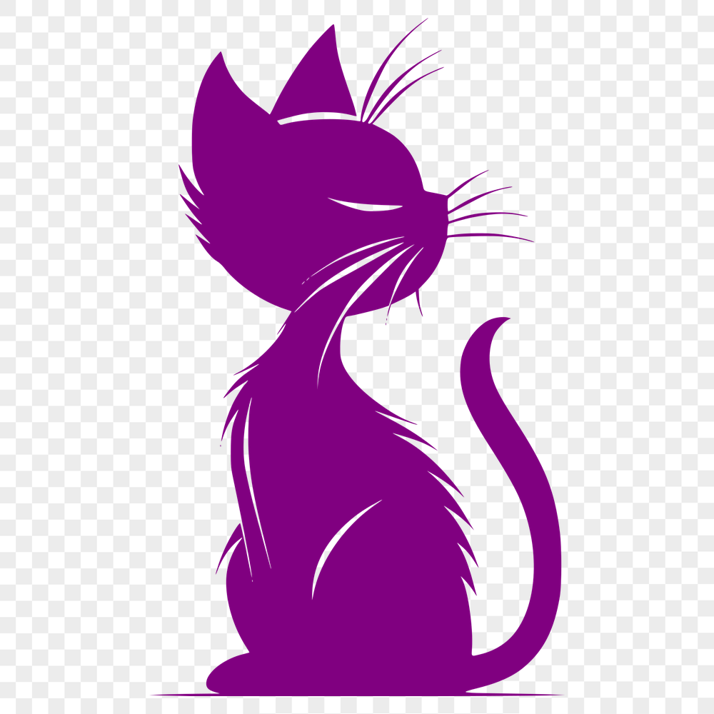 Creative Sitting Kitten Vector Craft File