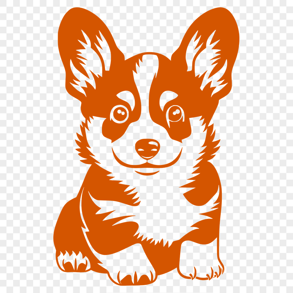 Cute Sitting Dog DXF