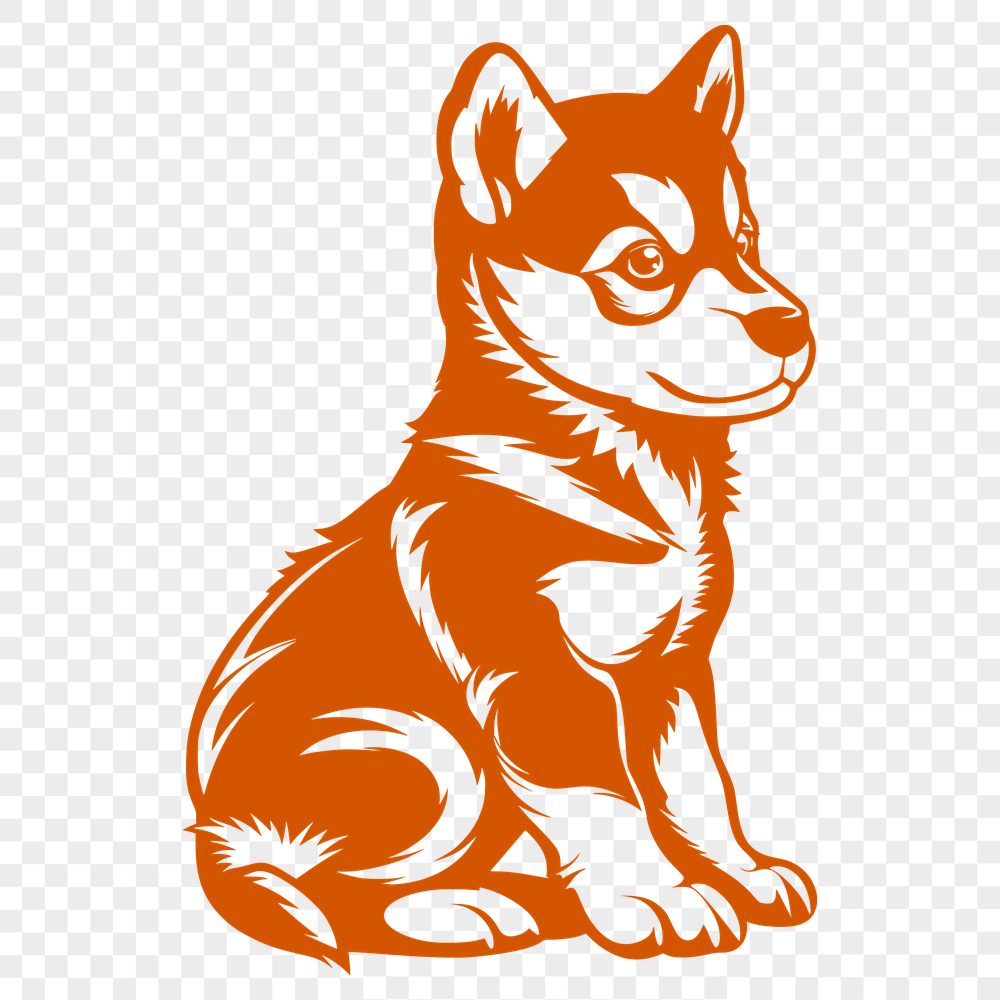 Sitting Puppy Vector Craft File