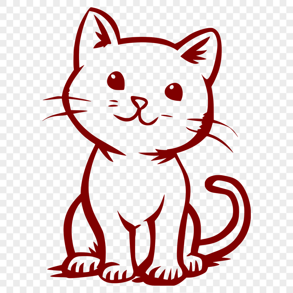 Sitting Cat Vector Illustration