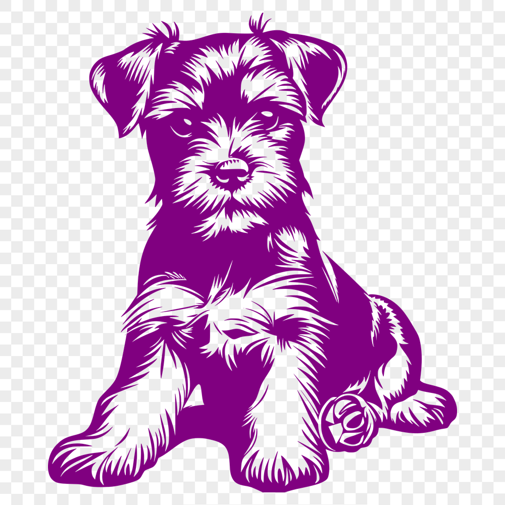 Cute Sitting Puppy DXF