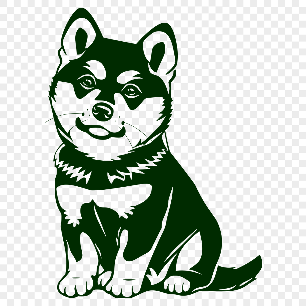 Artistic Sitting Shiba Inu Image