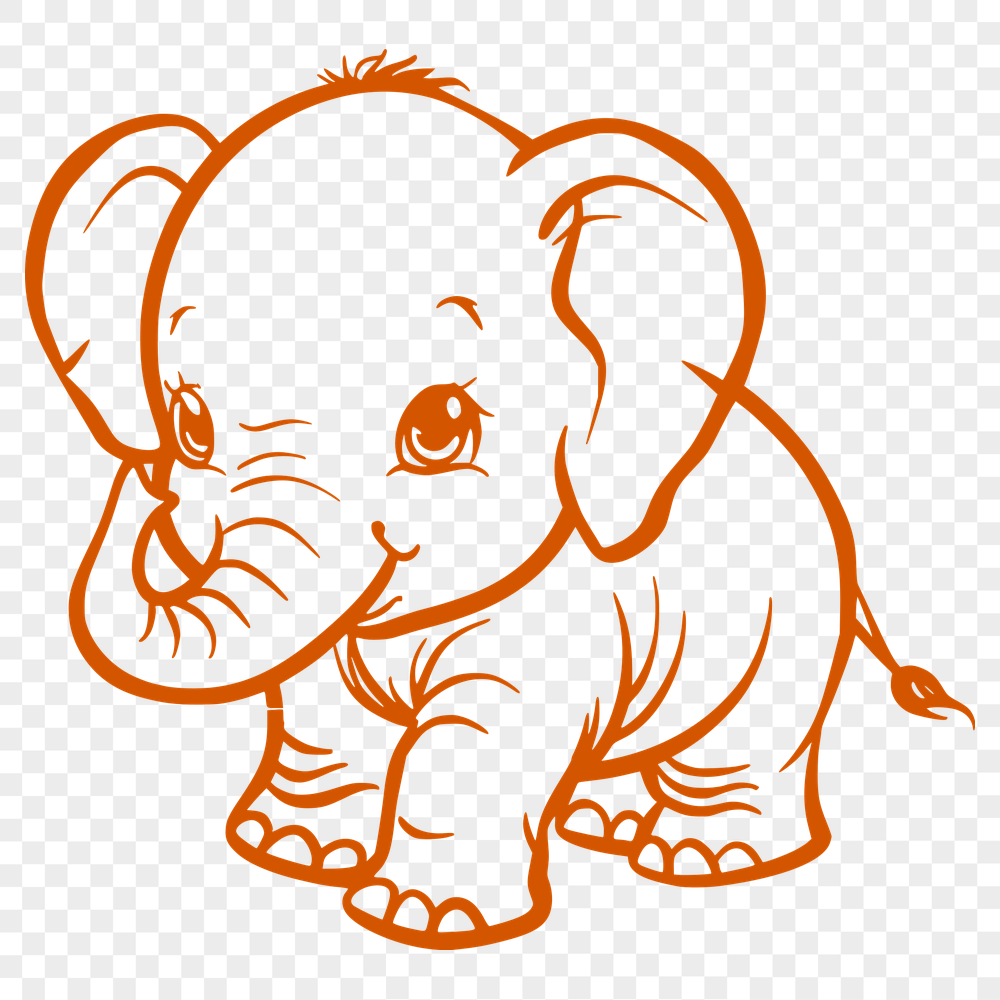 Creative Standing Elephant Clip Art