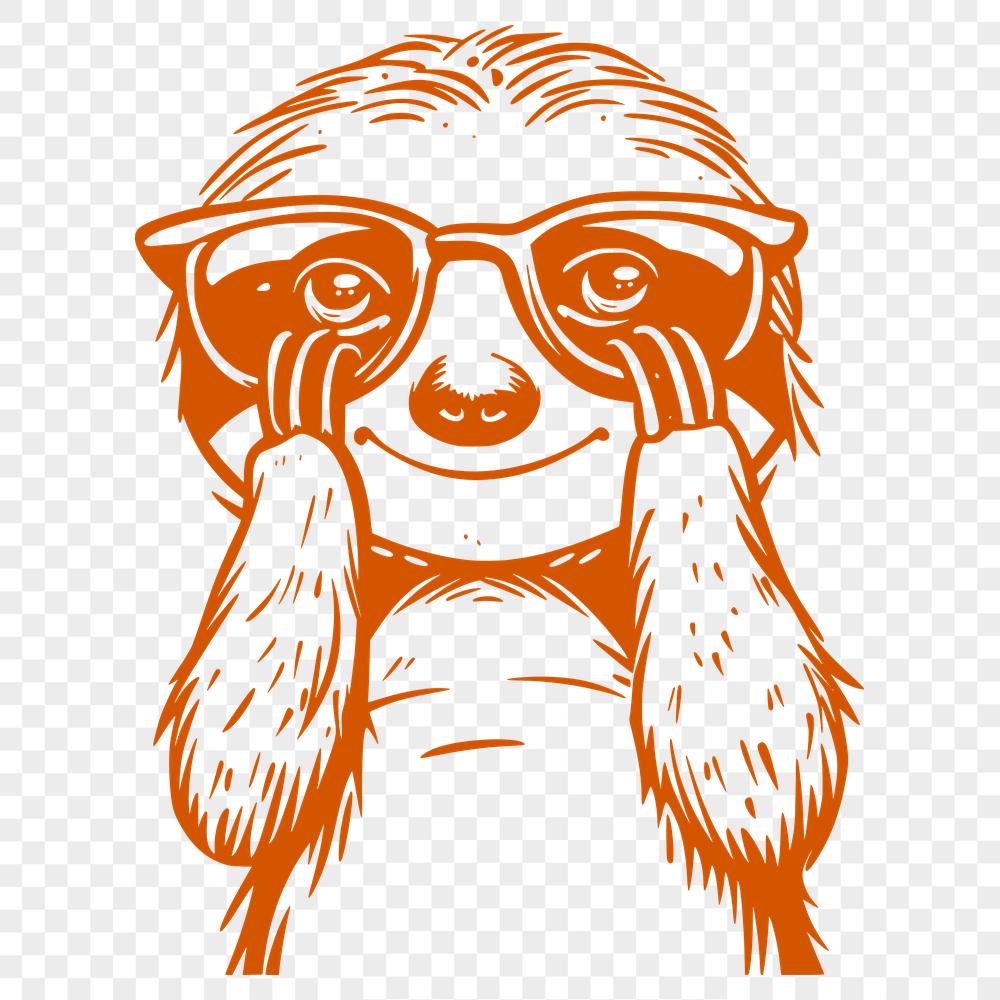 Cute Sloth Wearing Glasses