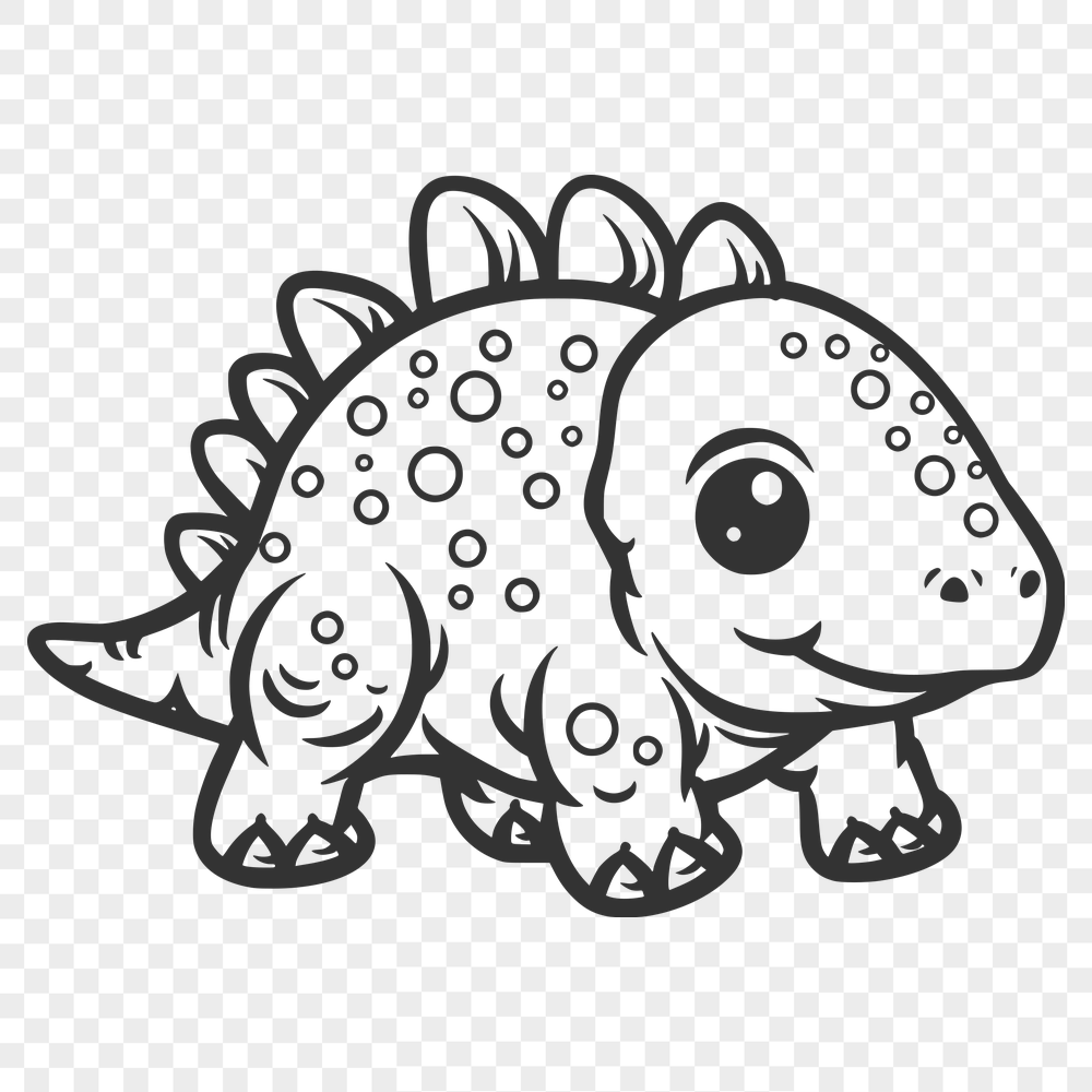 Cute Dinosaur In SVG & DXF