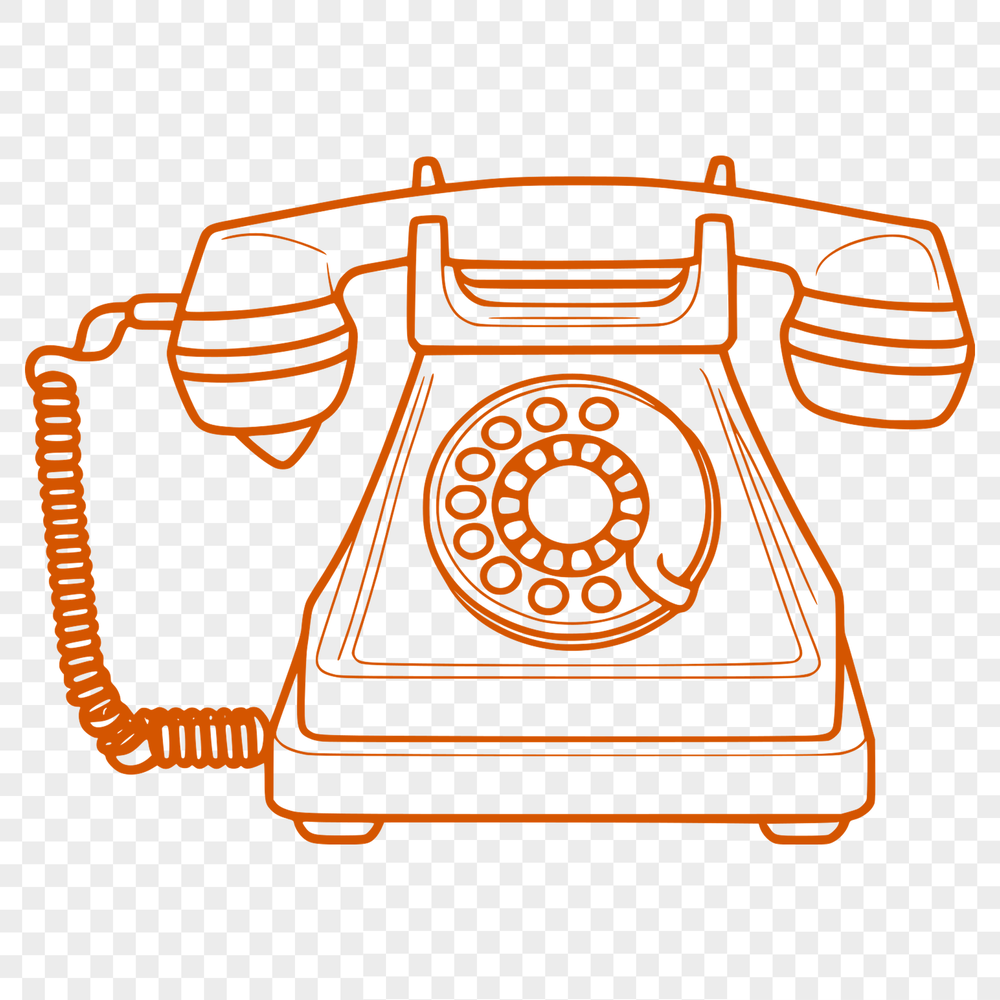 A high-quality vector illustration of a modern telephone with clean lines.