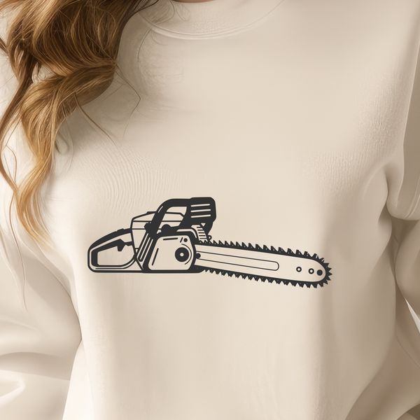 Chainsaw Vector Art Illustrative chainsaw graphic designed as vector art for digital use.