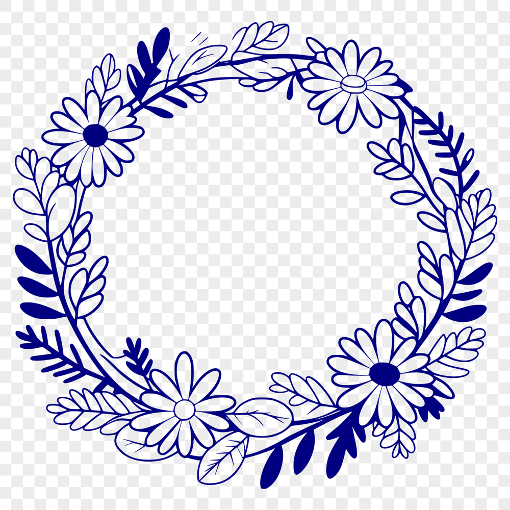 Floral Design SVG A stylized floral wreath designed as vector art for digital use.
