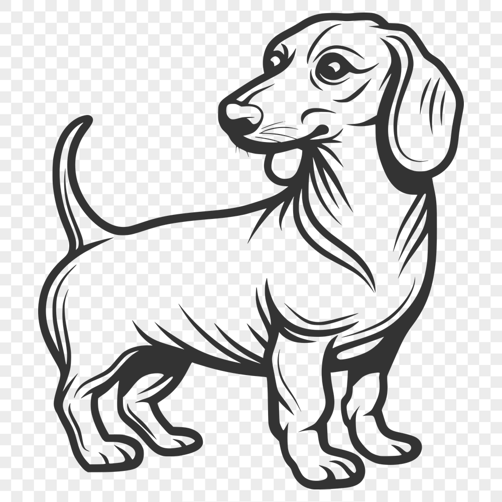 Artistic Standing Dog - SVG