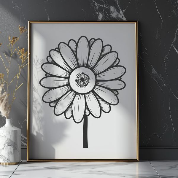 Delicate Daisy Illustration A high-resolution vector illustration of a daisy flower.