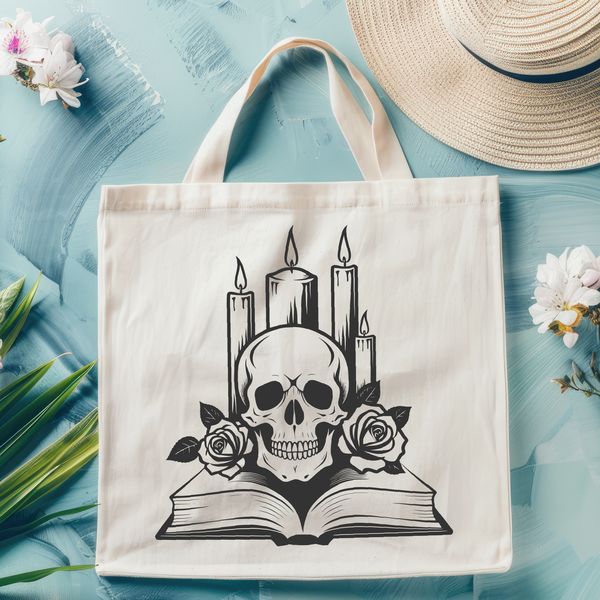 Gothic Skull Icon with Ornate Details A vector art depiction of a skull with ornate details inspired by Gothic architecture and design motifs.