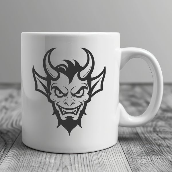A detailed illustration of the devil as a symbol often associated with Halloween and dark fantasy themes.