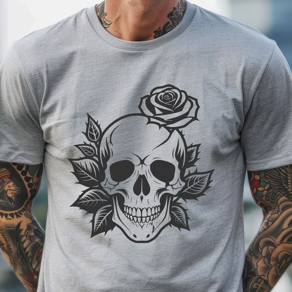Elegant Gothic Style Vector Design Skull A stylized gothic skull design with intricate details, suitable for vector art projects.