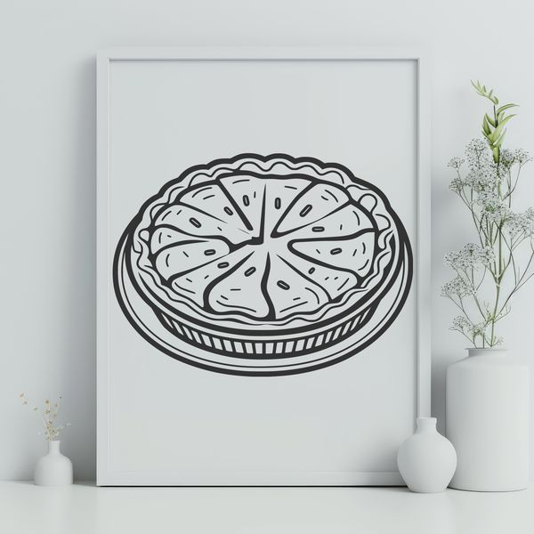 Sweet Slice Illustration Illustrative graphic design of a sliceable dessert, ideal for vector art projects and cutting machine stencils.