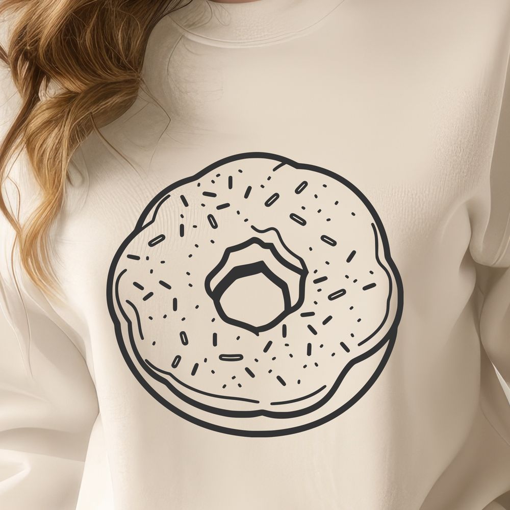 Whimsical Donut Art Design A stylized illustration of a donut in vector format.