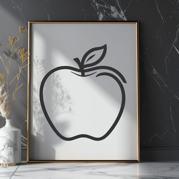 Colorful Red Apple Illustration A high-quality vector illustration of a single red apple with green leaves.