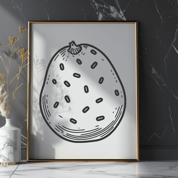 Simple Vegetable Illustration A simple line drawing of a whole potato.