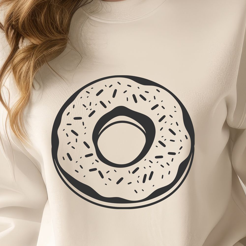 Donut Clipart Illustration A digital illustration of a donut, suitable for vector art designs.