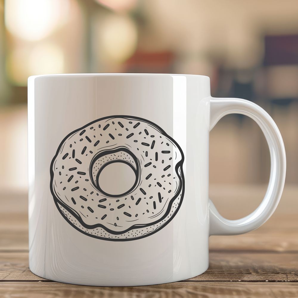 Colorful Donut Design Vector A colorful illustration of a donut with frosting and sprinkles, created as a vector graphic.