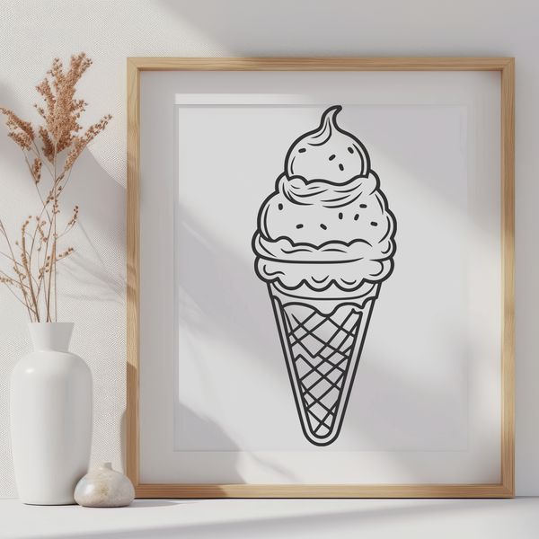 Fun Food SVG Image A stylized vector illustration of a scoop of ice cream with colorful sprinkles.