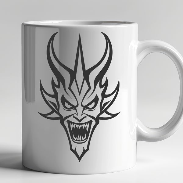 Evil Icon SVG Design A vector art design depicting Satan as a symbol of evil and darkness.