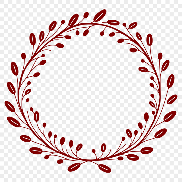 A floral wreath design created as a vector image.