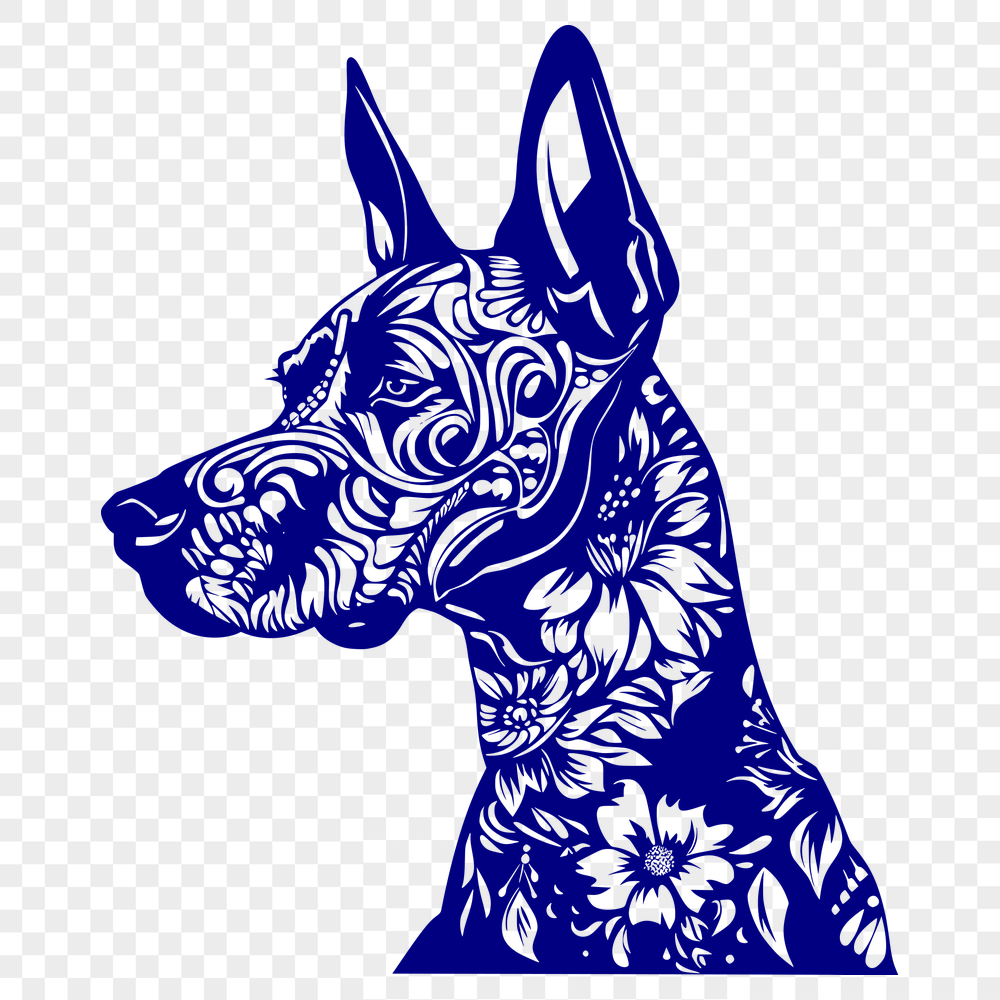 Stunning Doberman Pinscher Clip Art