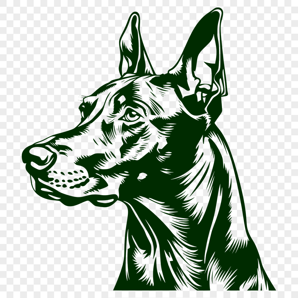 Unique Doberman Pinscher In DXF