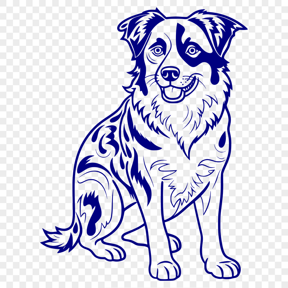 Sitting Australian Shepherd Clipart