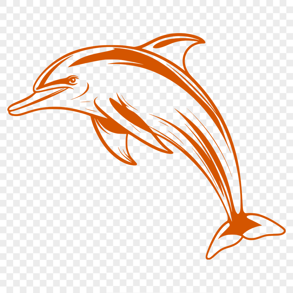 Free Artistic Dolphin Template