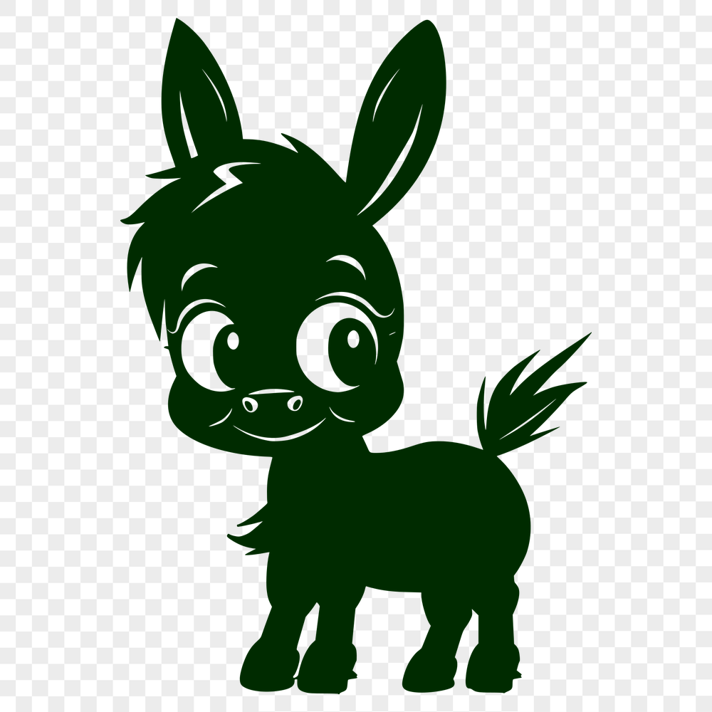 Unique Standing Donkey Vector Art