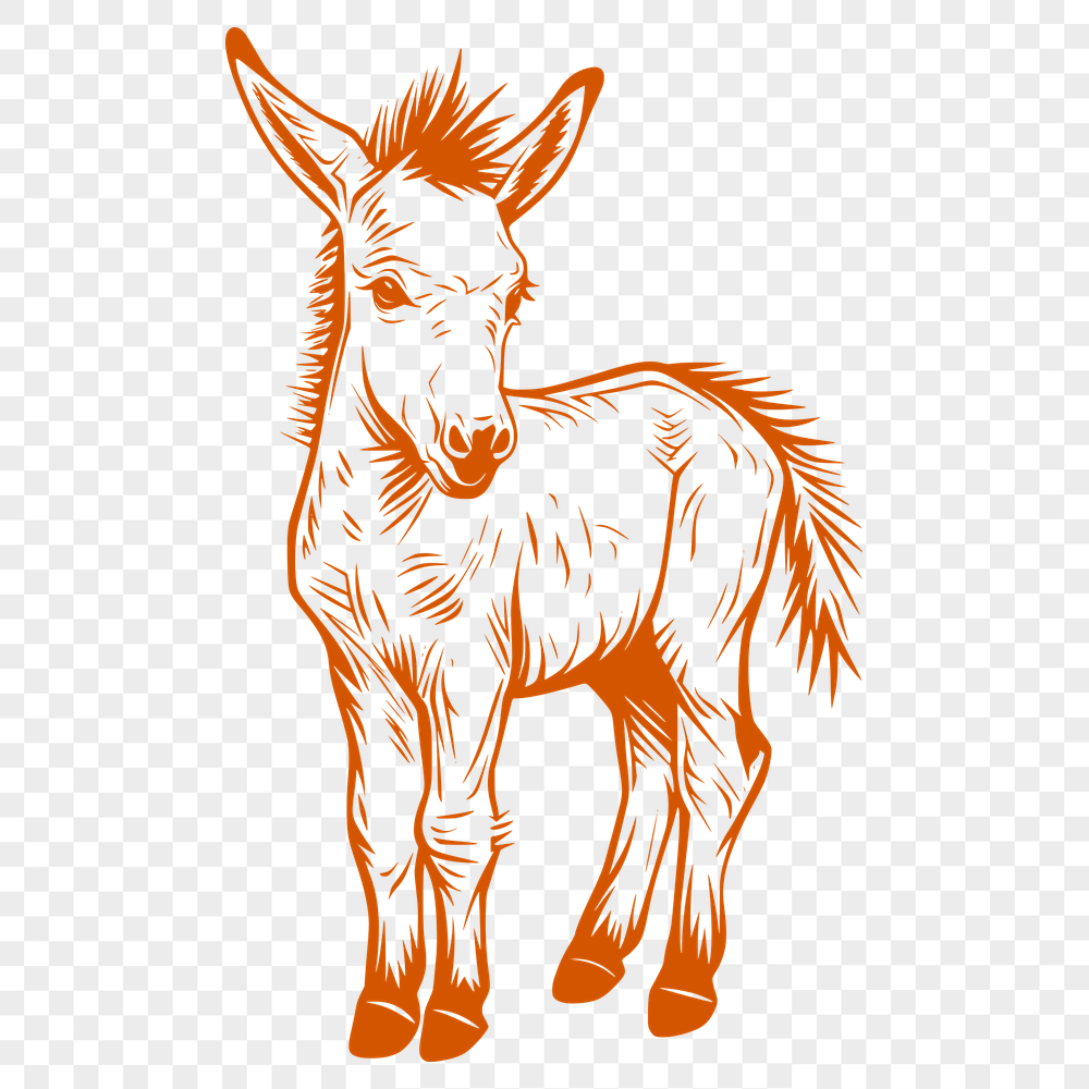 Creative Standing Donkey Digital Drawing