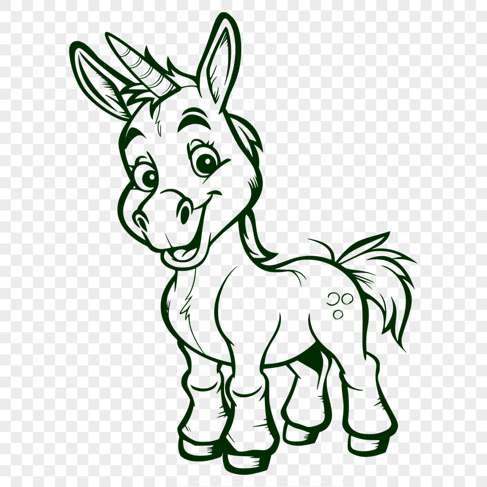 Artistic Standing Donkey SVG