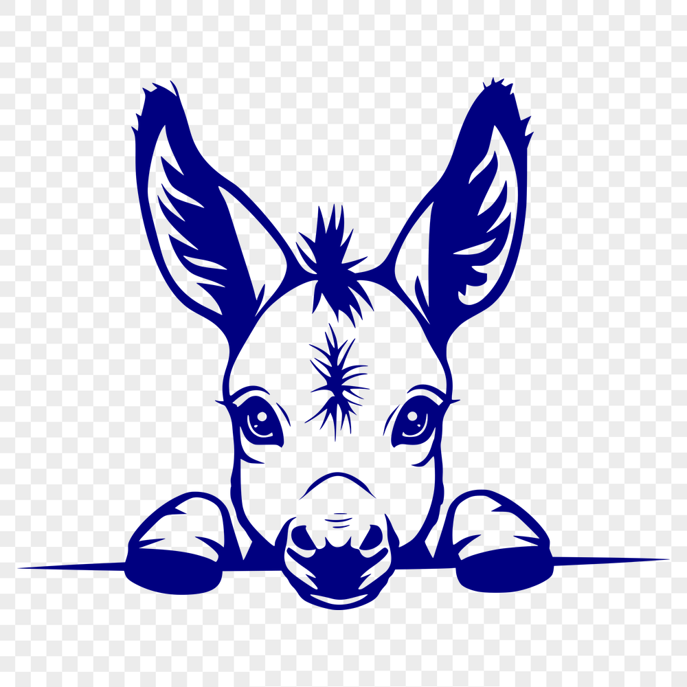 Unique Peeking Donkey PNG