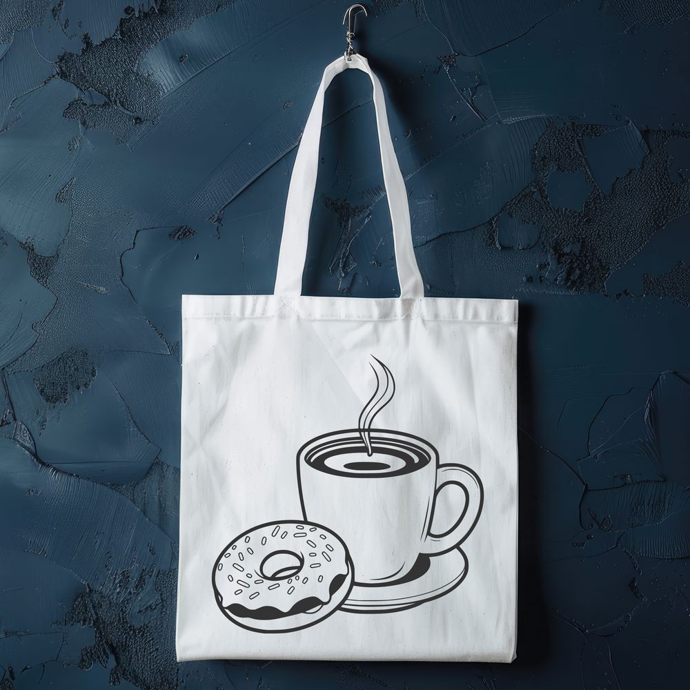 Donut on a Cup Illustration A simple illustration of a donut on top of a coffee cup.