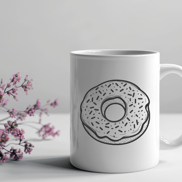 A high-quality illustration of a donut, suitable for commercial and personal use in various design projects.