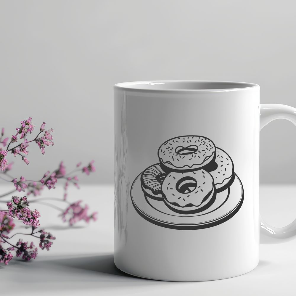 Donut Decoration SVG Design A circular sweet treat with frosting and sprinkles.