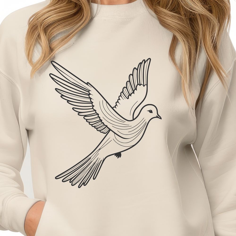 Simple Dove Illustration in Vector Format Illustration of a peaceful dove in a simple, line art style suitable for various uses.