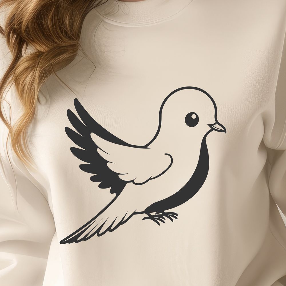 Close-up Dove Design for Clip Art and Stencil Use Close-up illustration of a dove, a type of bird, created in vector format.