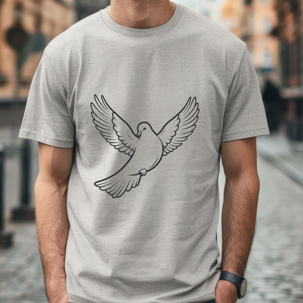 Peaceful Dove Illustration A detailed illustration of a dove in a simple vector design format.