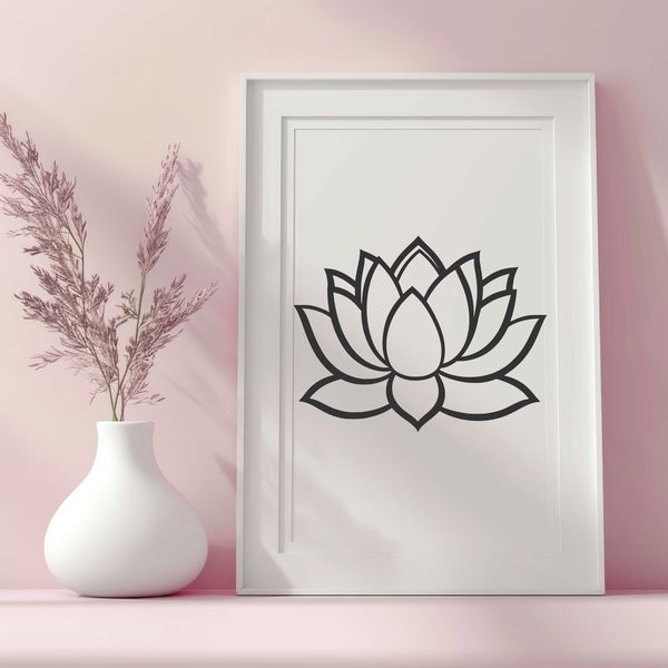 Elegant Lotus Flower Icon A stylized illustration of a lotus flower with multiple petals, suitable for various design purposes.